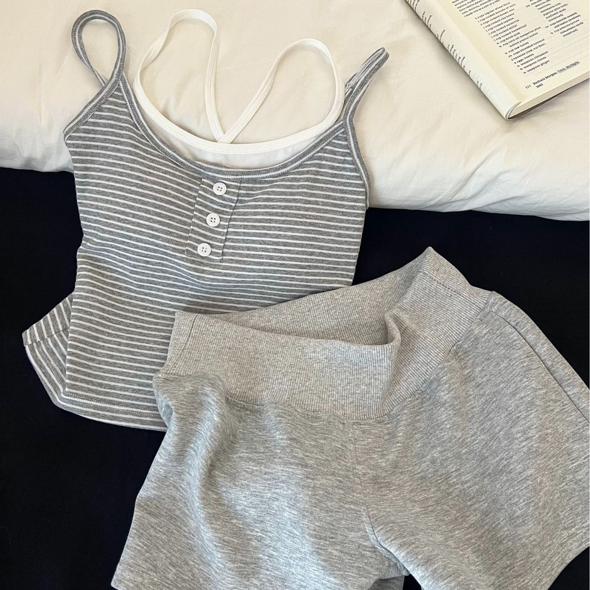 Lazy Simple Striped Padded Cam - Suspender Tank Top review and price
