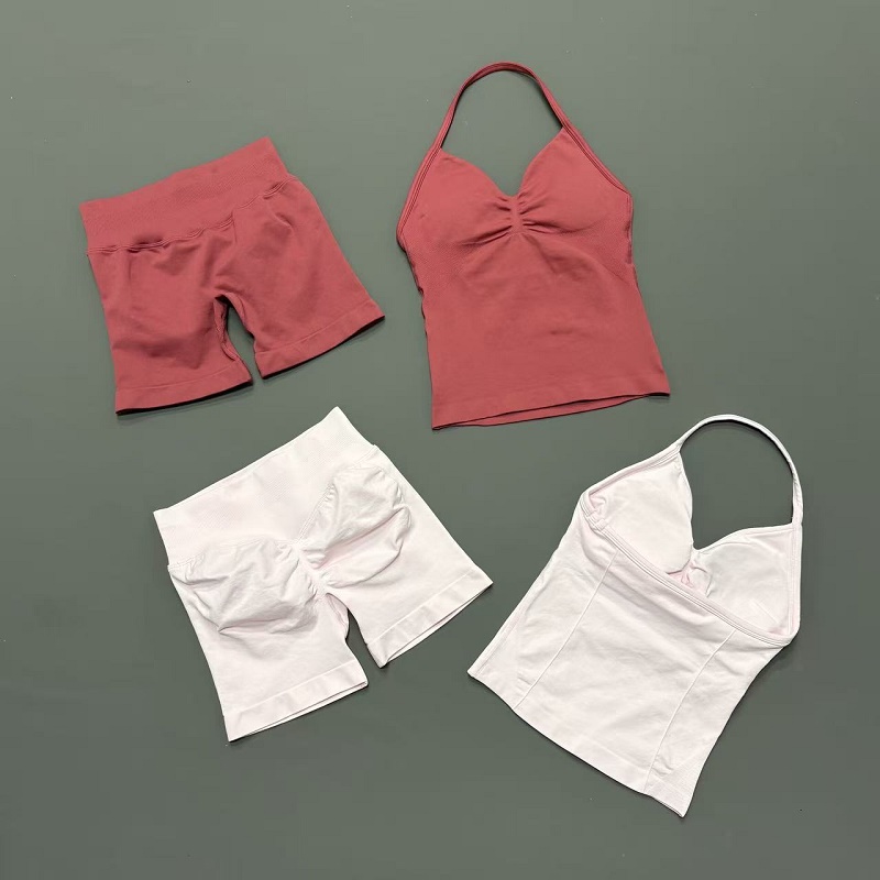 2Pcs Women Workout Set Seamles - Suspender Tank Top review and price