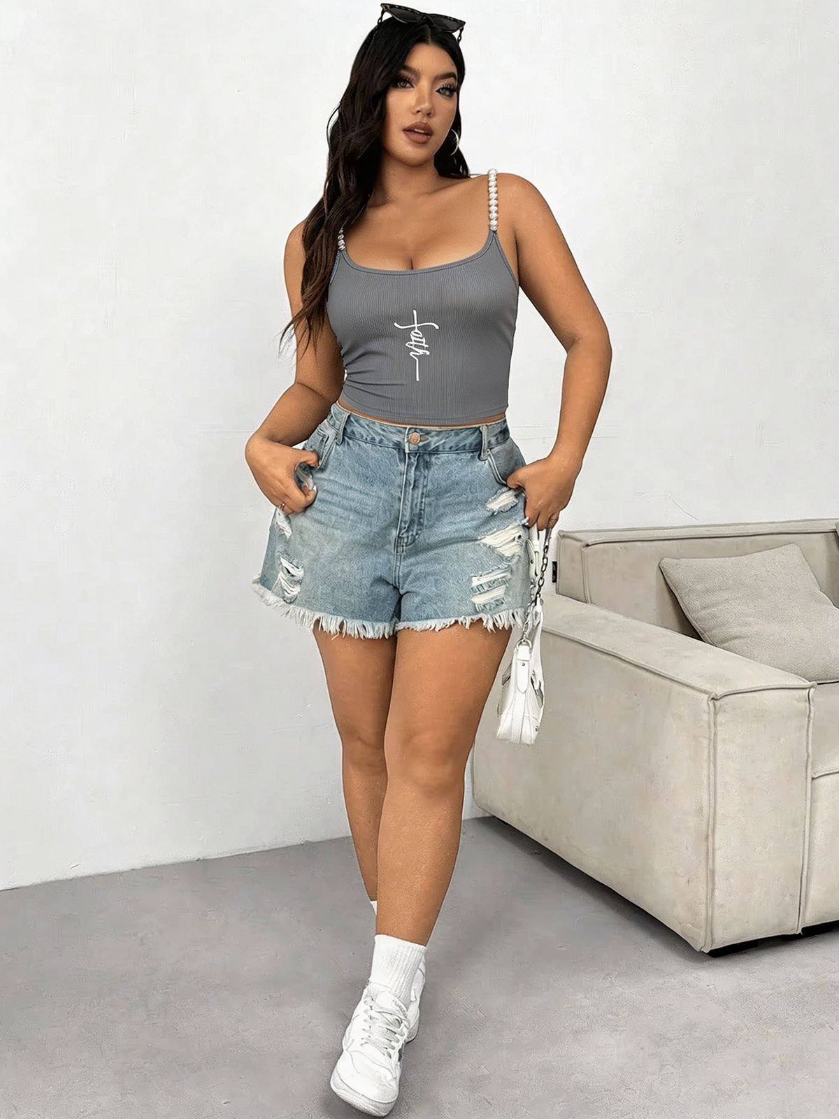 Plus Size Square Neck Pearl St - Tank Top Ribbed review and price