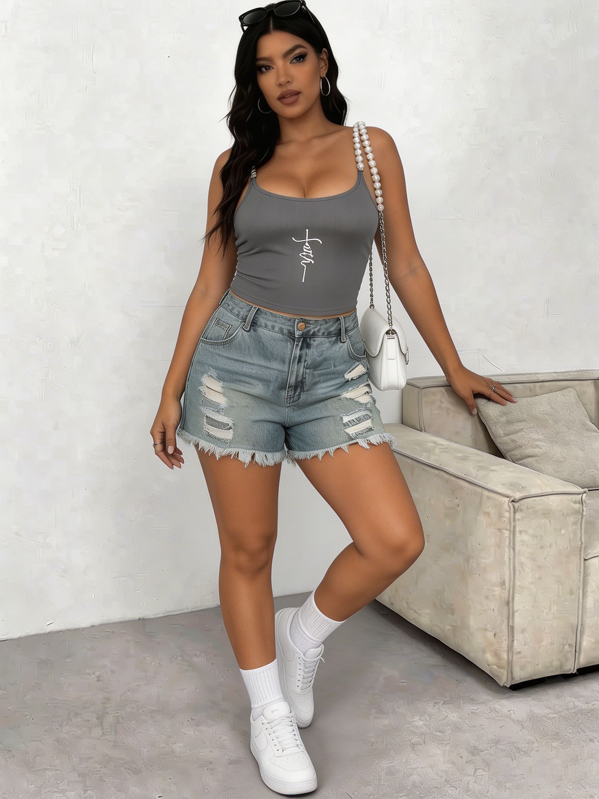 Plus Size Square Neck Pearl St - Tank Top Ribbed review and price